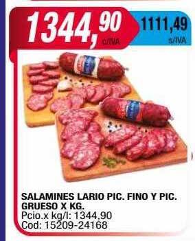 Maxiconsumo Salamines lario pic. fino y pic. grueso x kg oferta