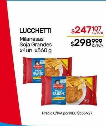 Nini Mayorista Lucchetti milanesas soja grandes oferta