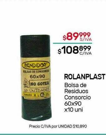 Nini Mayorista Rolanplast bolsa de residuos consorcio oferta