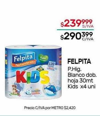 Nini Mayorista Felpita p.hig. blanco dob. hoja oferta