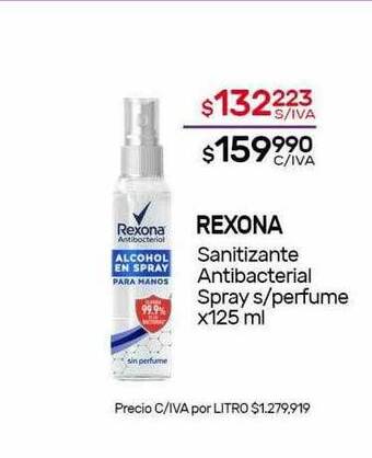 Nini Mayorista Rexona sanitizante antibacterial spray s-perfume oferta