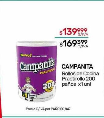 Nini Mayorista Campanita rollos de cocina practirollo oferta