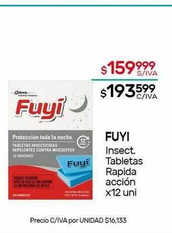 Nini Mayorista Fuyi insect. tabletas rapida acción oferta