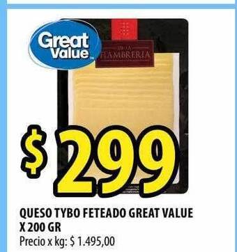 Punto Mayorista Queso tybo feteado great value oferta