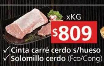 Supermercados Aiello Cinta carré cerdo s hueso solomillo cerdo oferta