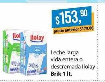 Supermercados Damesco Leche larga vida entera o descremada ilolay oferta