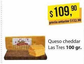 Supermercados Damesco Queso cheddar las tres oferta