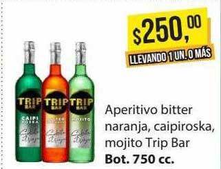Supermercados Damesco Aperitivo bitter naranja, caipiroska, mojito trip bar oferta