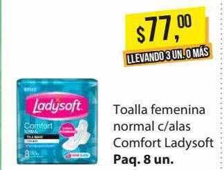 Supermercados Damesco Toalla femenina normal c-alas comfort ladysoft oferta