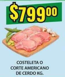 Supermercados Damesco Costeleta o corte americano de cerdo oferta