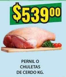 Supermercados Damesco Pernil o chuletas de cerdo oferta