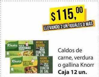 Supermercados Damesco Caldos de carne, verdura o gallina knorr oferta