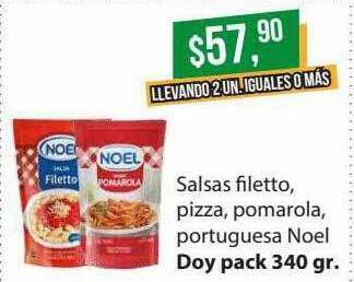 Supermercados Damesco Salsas filetto, pizza, pomarola, portuguesa noel oferta