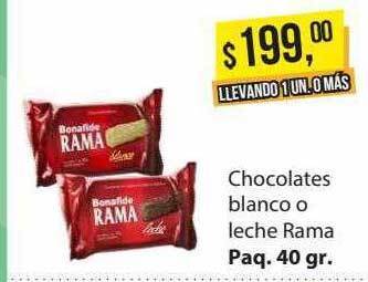 Supermercados Damesco Chocolates blanco o leche rama oferta