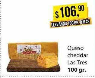 Supermercados Damesco Queso cheddar las tres oferta