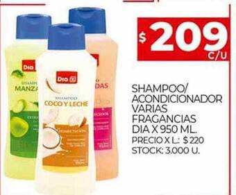 Supermercados DIA Shampoo acondicionador varias fragancias oferta