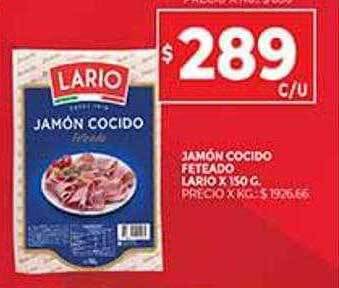 Supermercados DIA Jamón cocido feteado lario oferta