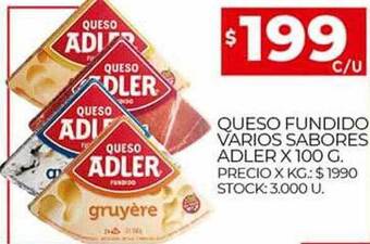 Supermercados DIA Queso fundido varios sabores adler oferta