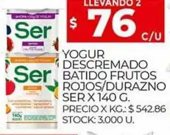 Supermercados DIA Yogur descremado batido frutos rojos o durazno ser oferta