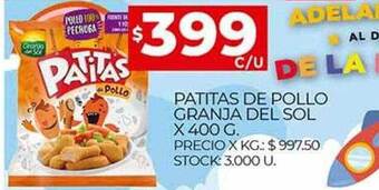 Supermercados DIA Patitas de pollo granja del sol oferta