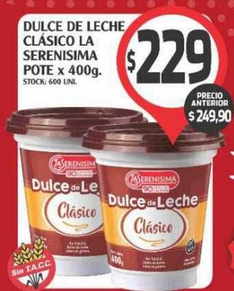 Supermercados Malambo Dulce de leche clásico la serenisima oferta