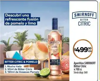 Super MAMI Smirnoff Bitter Citric Aperitivo x700cc oferta
