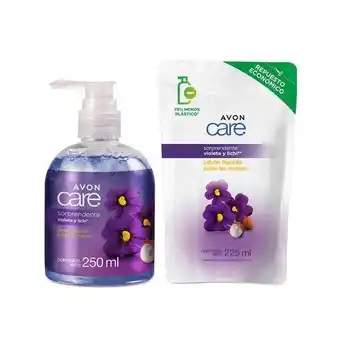 Avon Set x2 jabon liquido avon care violeta y lichi oferta