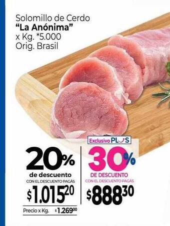 La Anonima Solomillo de cerdo oferta