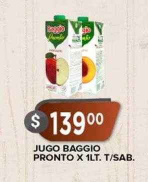 Supermercados Mayor Jugo baggio pronto oferta