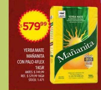 Supermercados Todo Yerba mate mañanita con palo 4flex oferta