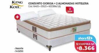 Naldo Lombardi King koil conjunto giorgia + 2 almohadas hotelera oferta