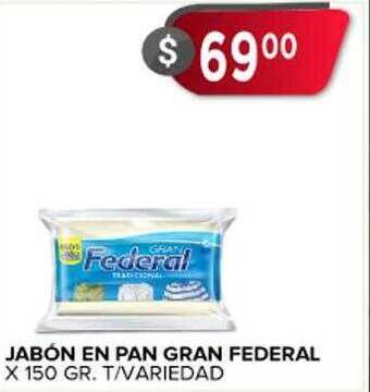 Supermercados Mayor Jabón en pan gran federal oferta