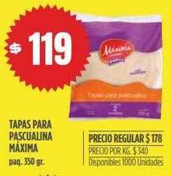 Supermercados Vea Tapas para pascualina máxima oferta
