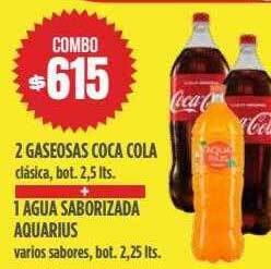 Supermercados Vea 2 gaseosas coca cola + 1 agua saborizada aquarius oferta