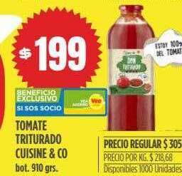 Supermercados Vea Tomate triturado cuisine & co oferta