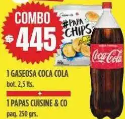 Supermercados Vea 1 gaseosa coca cola + 1 papas cuisine & co oferta