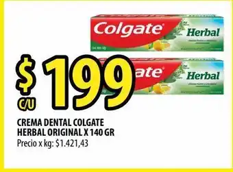 Punto Mayorista Crema dental colgate herbal original x 140 gr oferta