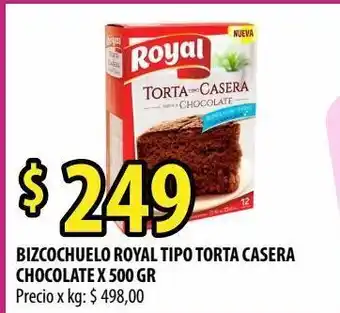 Punto Mayorista Bizcochuelo royal tipo torta casera chocolate x 500 gr oferta