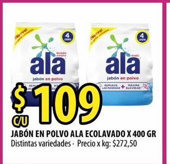Punto Mayorista Jabón en polvo ala ecolavado x 400 gr distintas variedades oferta