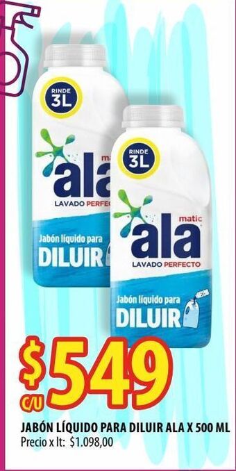 Punto Mayorista Jabón líquido para diluir ala x 500 ml oferta