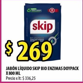 Punto Mayorista Jabón líquido skip bio enzimas doypack x 800 ml oferta