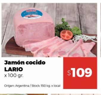 Disco Jamón cocido lario x 100g oferta