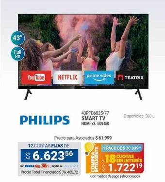 Cooperativa Obrera Philps smart tv oferta