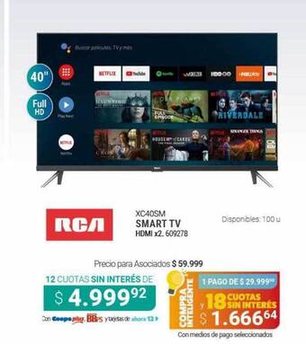 Cooperativa Obrera Rca smart tv oferta