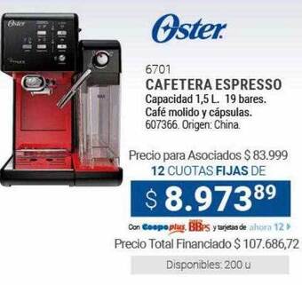 Cooperativa Obrera Oster cafetera espresso oferta