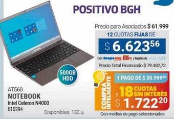 Cooperativa Obrera Positivo bgh notebook oferta