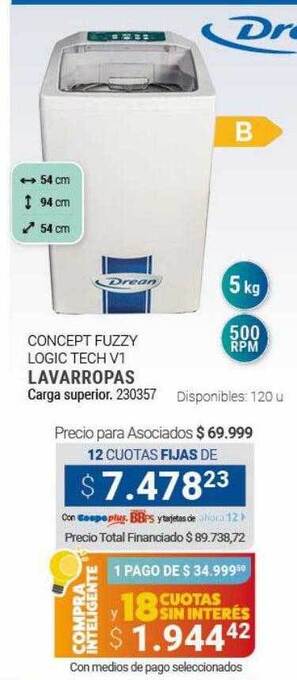 Cooperativa Obrera Lavarropas drean oferta