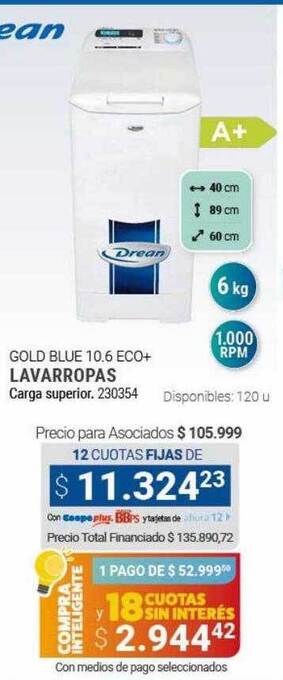 Cooperativa Obrera Lavarropas drean oferta