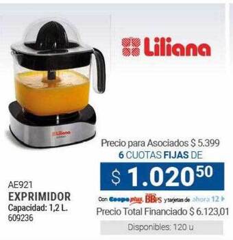 Cooperativa Obrera Liliana exprimidor oferta