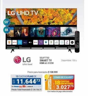 Cooperativa Obrera Lg smart tv oferta